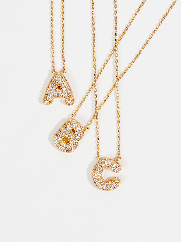 Crystal Bubble Monogram Necklace - ARULA